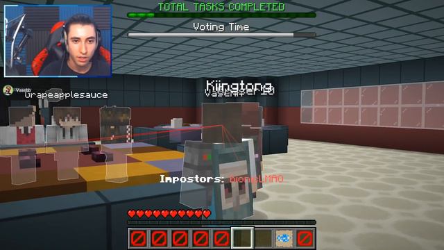 I secretly used HACKS in Minecraft AMONG US... смотреть онлайн