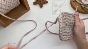 СПРАВИТСЯ И НОВИЧОК | Квадратная корзинка из трикотажной пряжи крючком. Мастер-класс