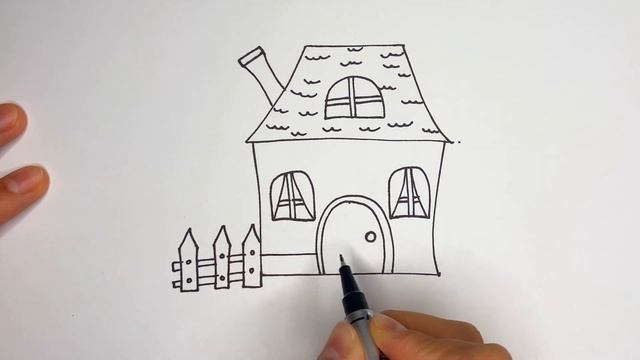 Как нарисовать ДОМИК|How to draw a HOUSE| раскраска карандашами|Pencil coloring смотреть онлайн