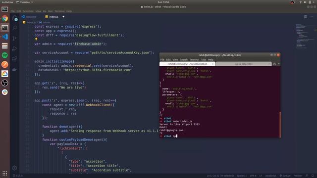 Dialogflow: Handling Context through webhook and Saving data to Firebase смотреть онлайн