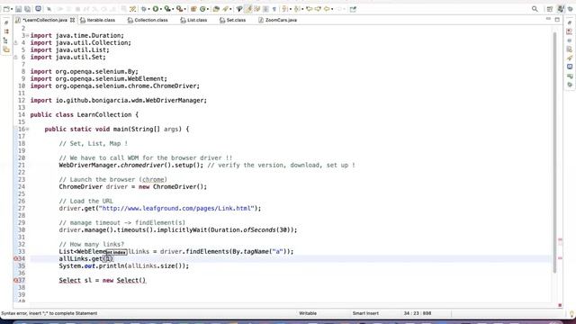 Where do we use Java Collection Framework in Selenium WebDriver? смотреть онлайн