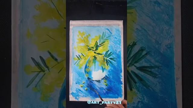 Рисуем вазу с мимозой смотреть онлайн