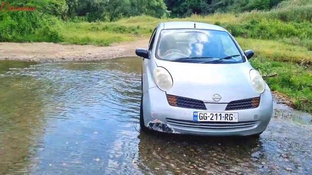 CAR STUCK IN THE MUD WATER ROAD CRANKING NISSAN MARCH 2005 смотреть онлайн