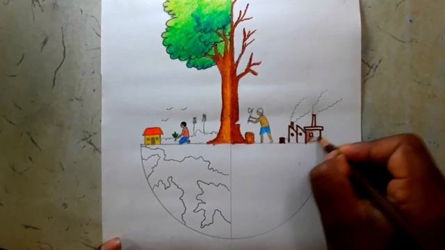 Save Nature drawing poster | How to draw world Nature Conservation day poster | Save Environment смотреть онлайн