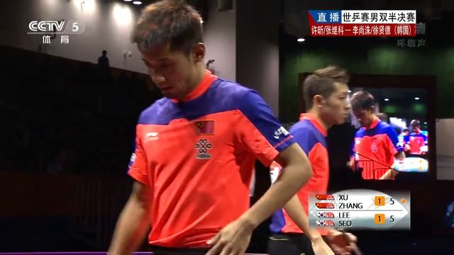 张继科 ZhangJike 许昕 XuXin VS. Lee Sang-su Seo Hyun-deok (2015 Suzhou WTTC Men's Doubles Semifinal) смотреть онлайн