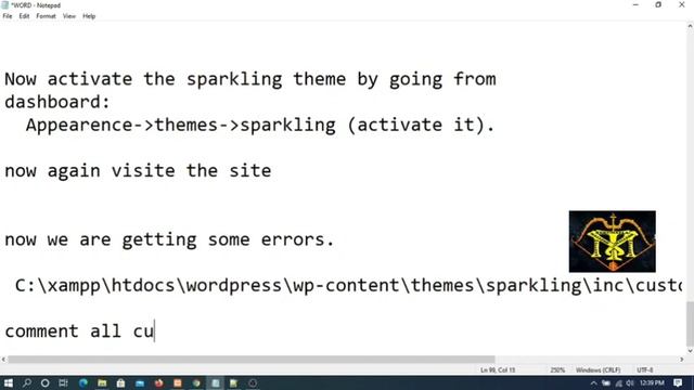 sparkling theme activation|wordpress site developement using sparkling(colorlib) theme|xampp|part-7 смотреть онлайн