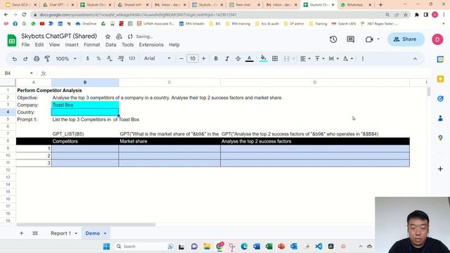 Use #ChatGPT to perform Competitor Analysis and gain insights in google sheets for Accountants смотреть онлайн