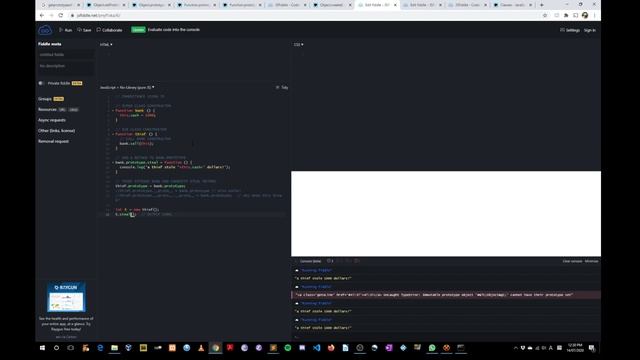 Class inheritance implemented by prototype chaining in Javascript смотреть онлайн