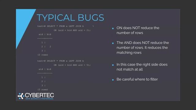 Understanding left joins - EXPLAINING PostgreSQL | CYBERTEC смотреть онлайн