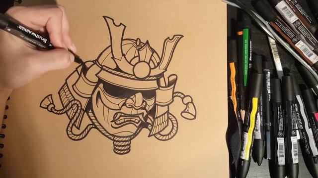 How to Draw a Samurai Mask Tattoo Style смотреть онлайн