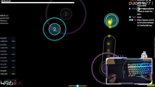 [10.10⭐Live] mrekk | DJ TOTTO - Crystalia [Extra 2018 Random] 97.5% {789pp 5❌} - osu! смотреть онлайн