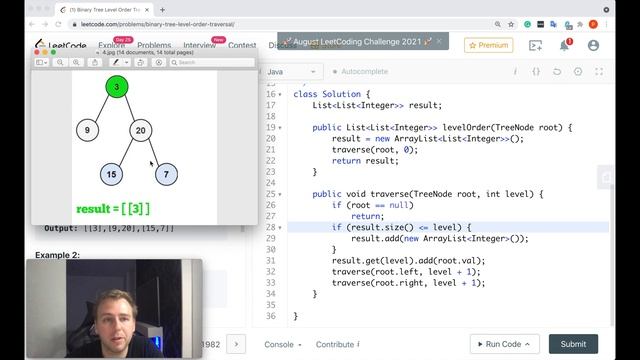 Leetcode 102. Binary Tree Level Order Traversal [Java] смотреть онлайн