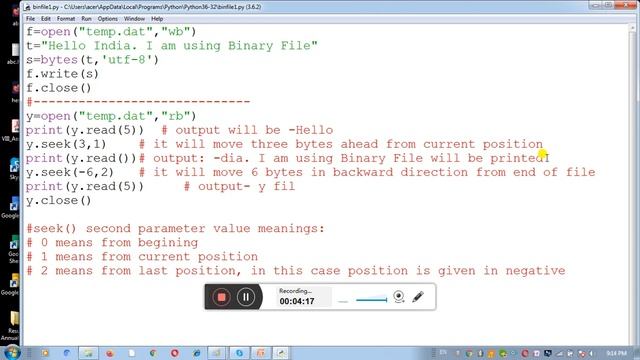 Python Seek() Function with Binary File смотреть онлайн