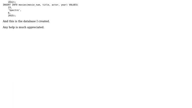 Databases: Why am I getting ERROR: duplicate key value violates unique constraint "movies_pkey'? смотреть онлайн