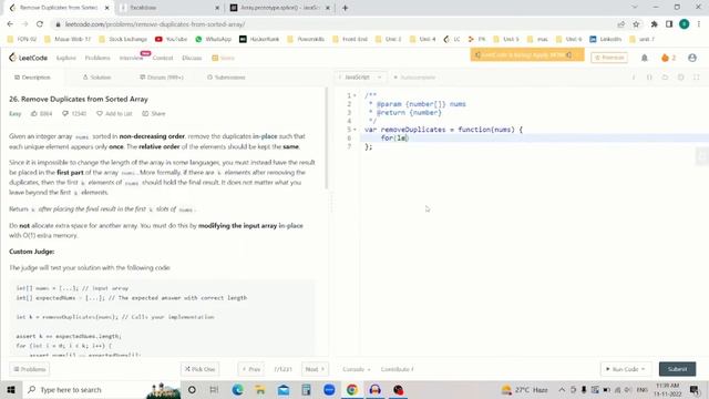 Remove Duplicates from Sorted Array Leetcode | Leetcode question 26 | Easy(Hindi) | Array смотреть онлайн