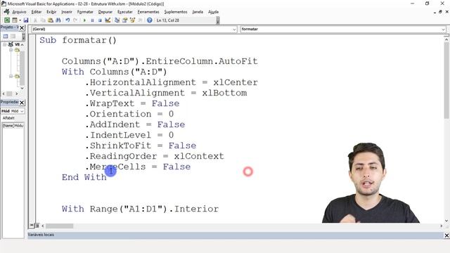 Formatando TUDO de uma ABA INTEIRA com a Instrução WITH no VBA смотреть онлайн