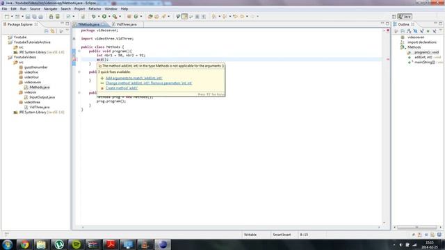 Java programming - Video 7 - Methods - Part 1 смотреть онлайн