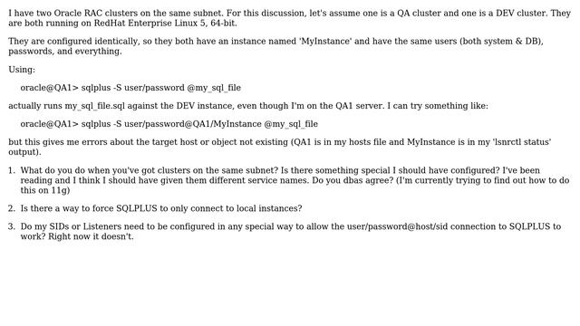 How to handle oracle installations with same SID on same subnet? смотреть онлайн