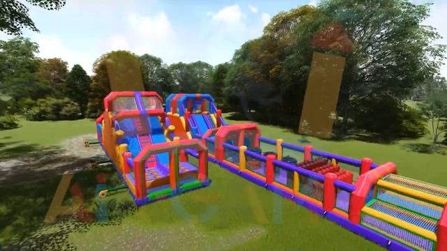 Дорожка препятствий надувная для тимбилдинга Air Games смотреть онлайн