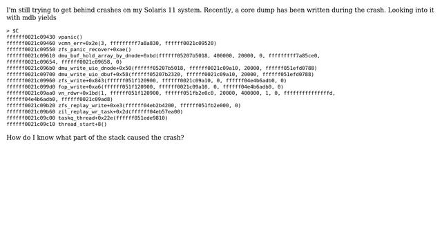 DevOps & SysAdmins: Understanding core dump (Solaris 11 crash) (2 Solutions!!) смотреть онлайн