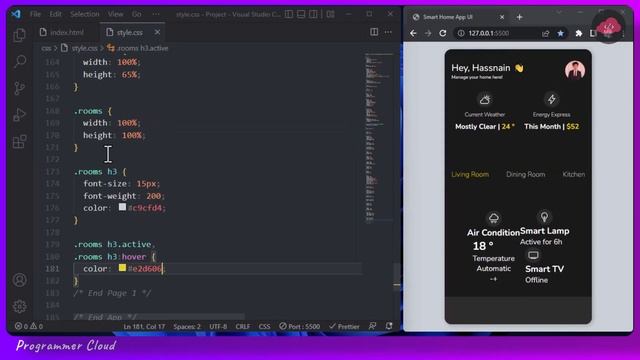 Smart Home Mobile App UI Design Using HTML CSS | Mobile UI HTML CSS смотреть онлайн
