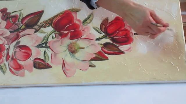 Decoupage on canvas for beginners DIY ideas AistCraft смотреть онлайн