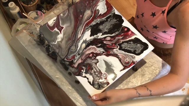 Fluid Art. Обзор медиума Liquitex для заливки акрилом/Review of Liquitex Medium смотреть онлайн