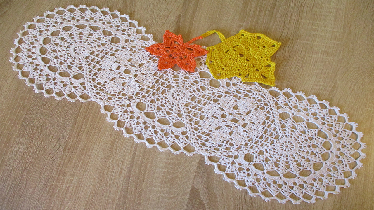 Салфетка крючком из трех мотивов. Часть 1 смотреть онлайн
