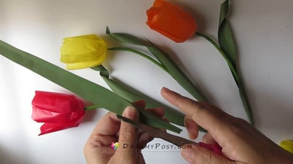 How to make tissue paper Tulip flower, free template