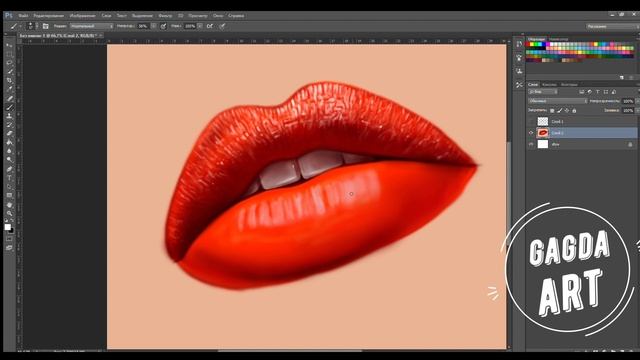 Как нарисовать реалистичные губы/How to draw realistic lips смотреть онлайн