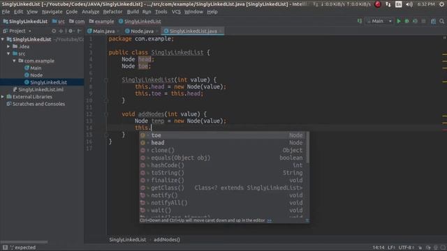 Implementing Singly Linked List using Java смотреть онлайн