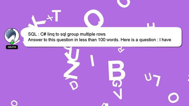 SQL : C# linq to sql group multiple rows смотреть онлайн