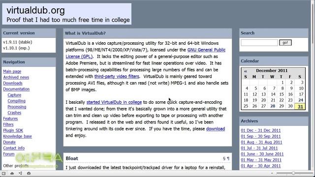 Обзор интерфейса VirtualDub. Часть 1