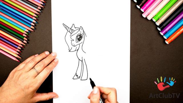 How to Draw Princess Luna from My Little Pony | Easy Step-by-Step Tutorial for Kids смотреть онлайн