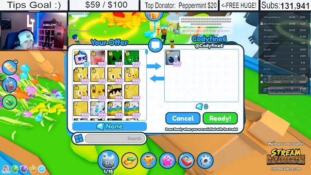?Live! Free OP Pet Giveaways & Trading in Roblox Pet Simulator X (!spin) смотреть онлайн