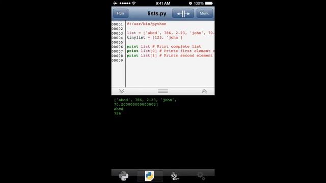Python Programming in iPhone - List Variable смотреть онлайн