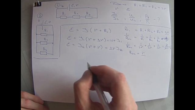 Источник тока с внутренним сопротивлением r и ЭДС замкнут на три резистора с сопротивлением 3r кажд смотреть онлайн