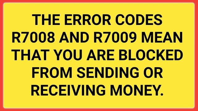 Western Union Error Code R7008 R7009 | Western Union