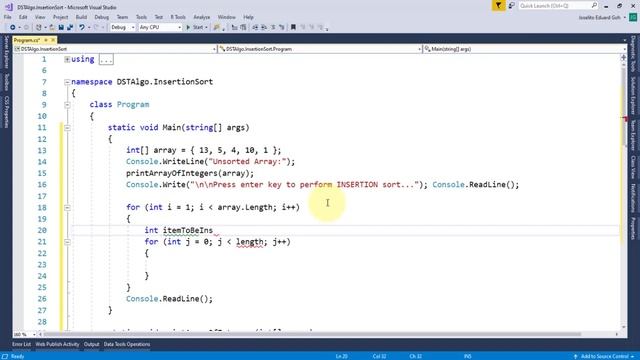 10 Insertion Sort : Data Structures and Algorithms смотреть онлайн