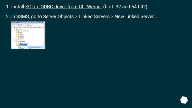 Is it possible to open a SQLite database from within Microsoft SQL Server Management Studio? смотреть онлайн