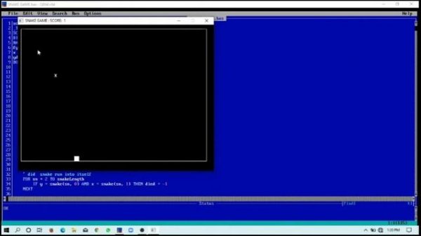 qbasic snake game code