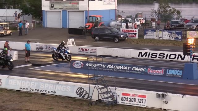 H2 Kawasaki vs GSXR 1000 Suzuki - drag racing of superbikes смотреть онлайн