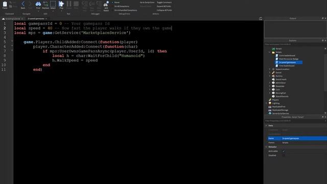 How to make a 2x speed gamepass in roblox studio смотреть онлайн