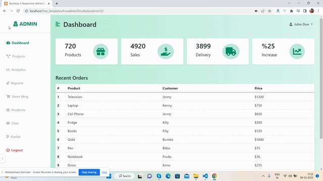 Free Responsive Admin Dashboard Template 15 With Bootstrap 5 смотреть онлайн