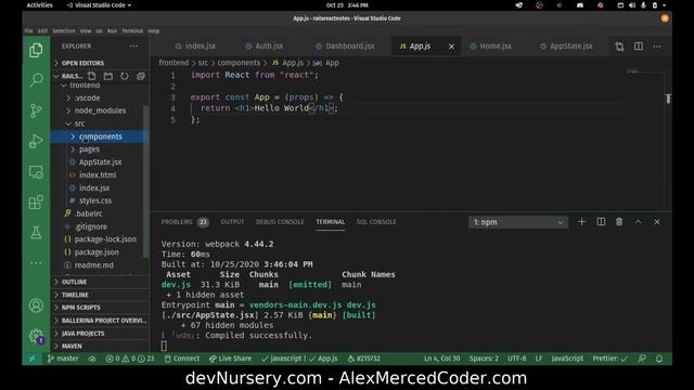 AM Coder - AM Coder - Ruby on Rails + React #6 - Scoping out the basic components смотреть онлайн