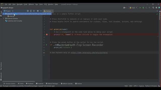 Import PySpark Package in PyCharm | SparkSession in PyCharm | Setup PyCharm for PySpark Application смотреть онлайн