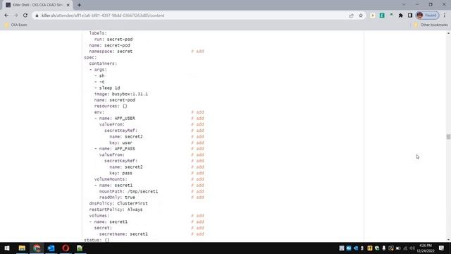 Killer.sh Question & Answers : CKA EXAM 2022 - 23 смотреть онлайн