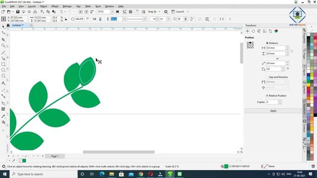 Logo Design in CorelDraw || Leaf's in Round || CorelDraw 2021 || Leaf logo in circle || Round logo смотреть онлайн