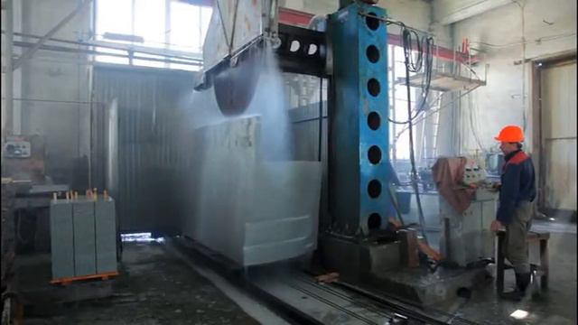 Обработка каменных блоков для дальнейшего производства гранита смотреть онлайн