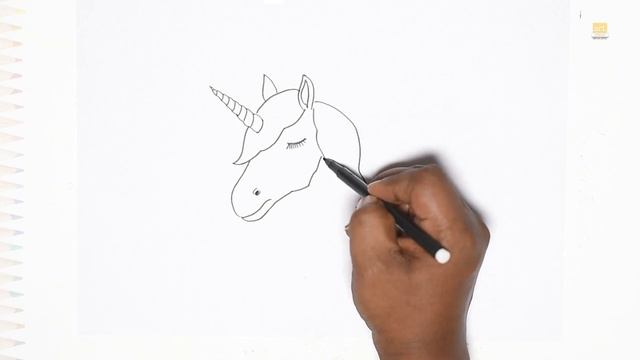 Unicorn Horse head Drawing | Outline drawings | How to draw Unicorn Horse head step by step смотреть онлайн